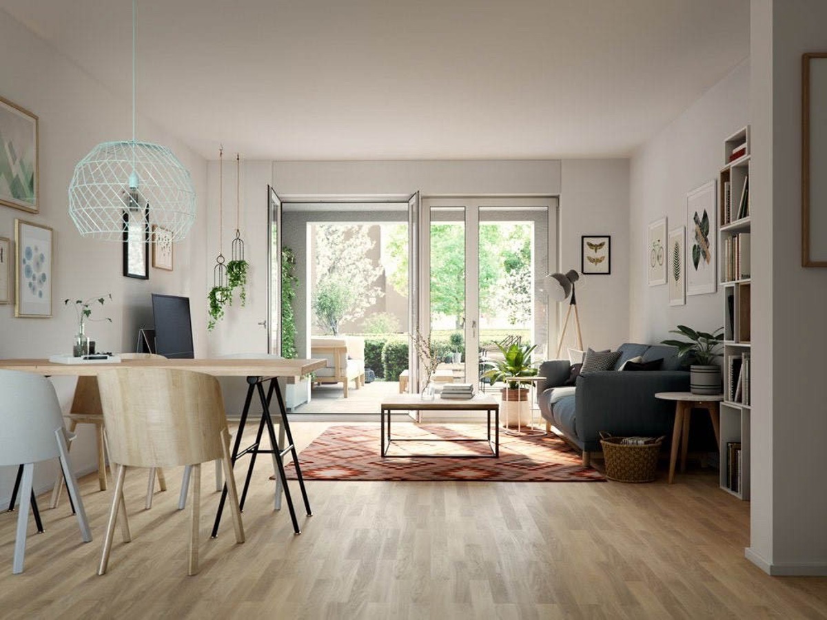Wohn- u. Esszimmer digital eingerichtet