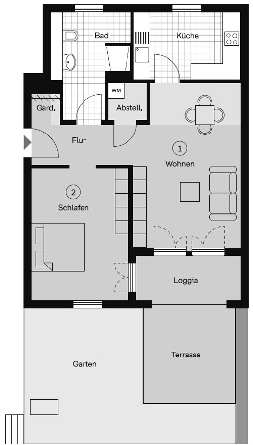 Grundriss der Wohneinheit