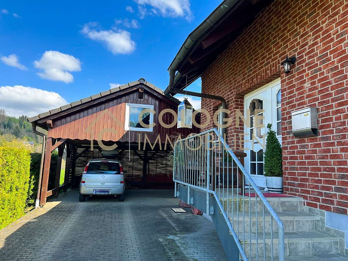 Haupteingang mit Doppelcarport