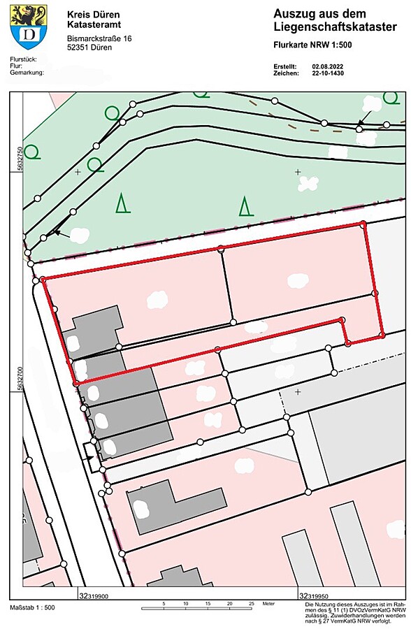 Lageplan der Grundstücke